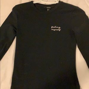 Forever 21 black long sleeve bodysuit